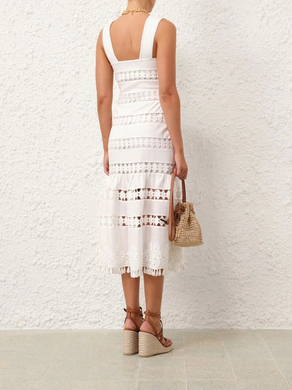 Ivory Pop Trimmed Midi Dress - Image 4
