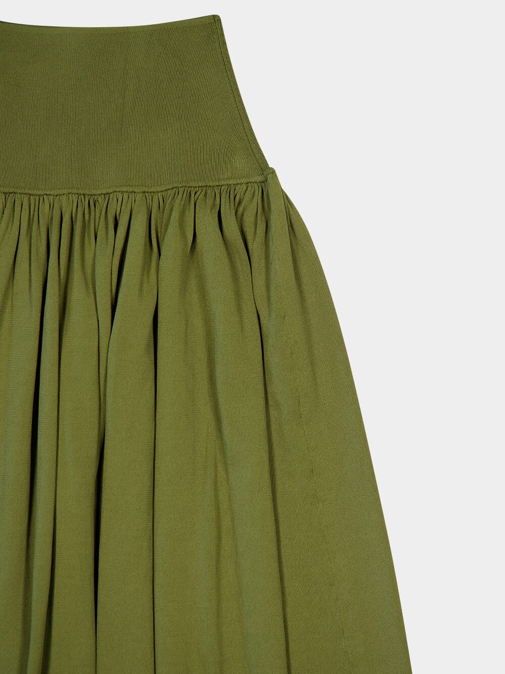 Khaki Green Wylie Knit Midi Skirt - Image 4