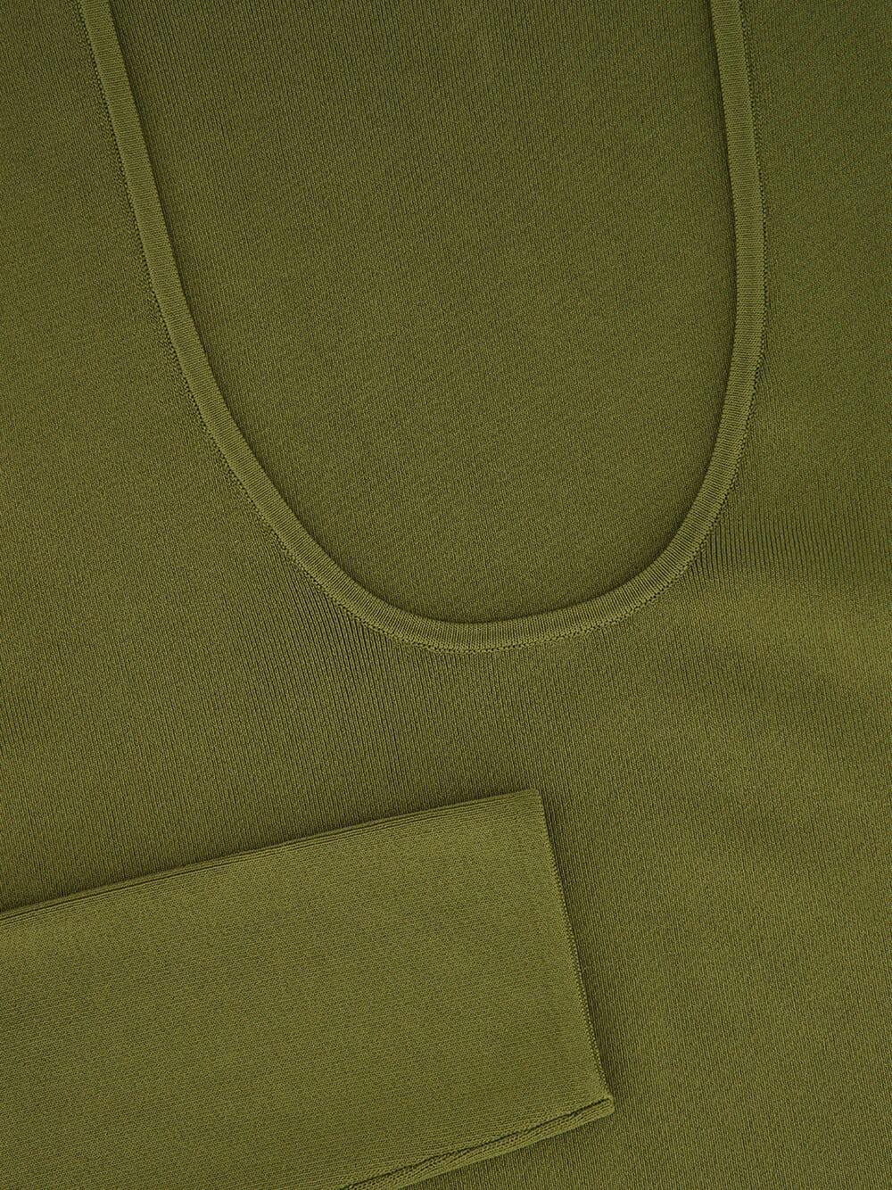 Khaki Green Wylie Knit Scoop Cropped Top - Image 3