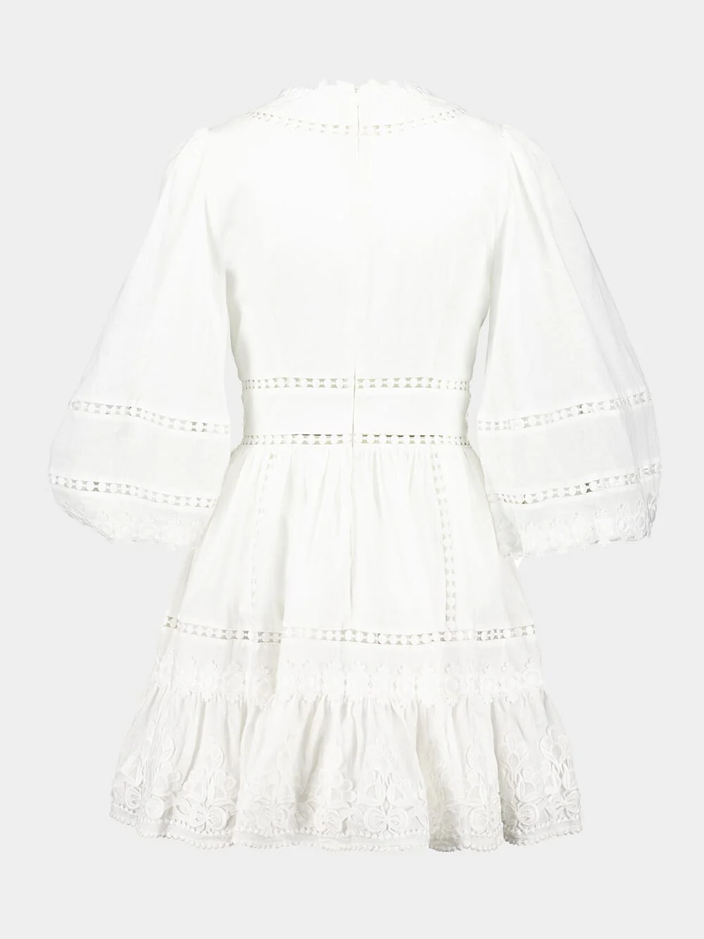 Ivory Lace-Trimmed Mini Dress - Image 2