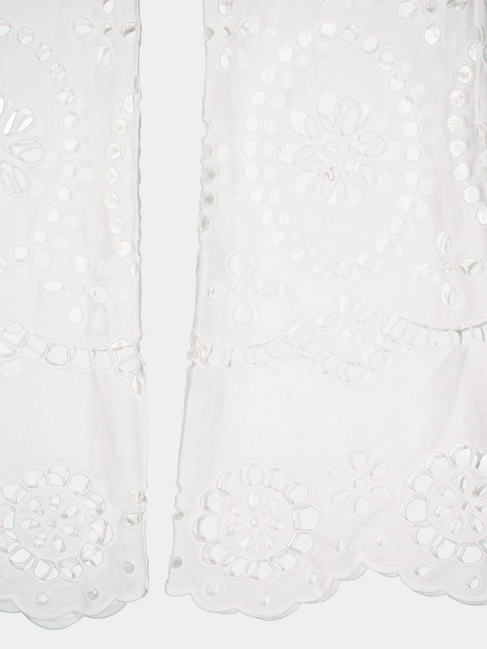 Lexi Embroidered White Eyelet Flared Trousers - Image 4