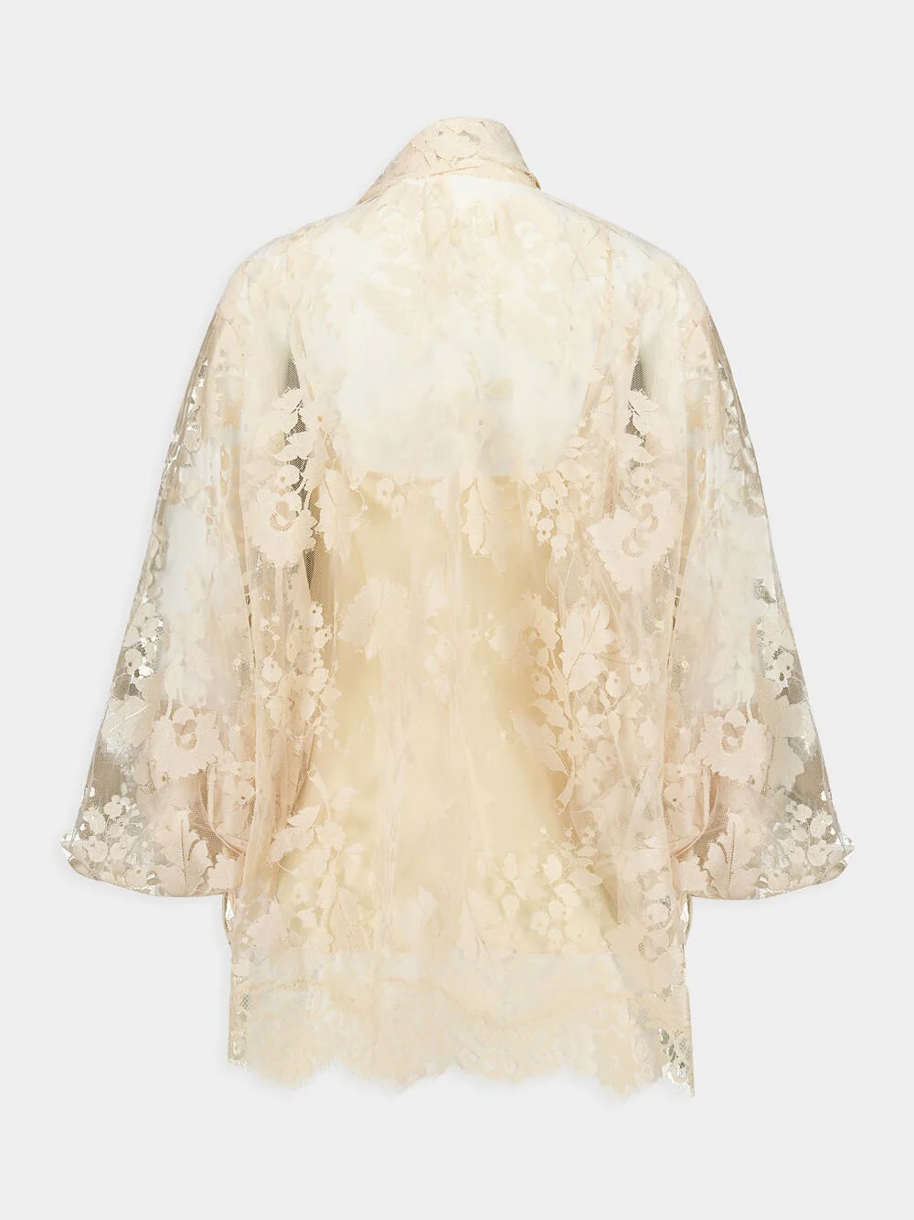 Light Tea Illustration Lace Blouse - Image 3