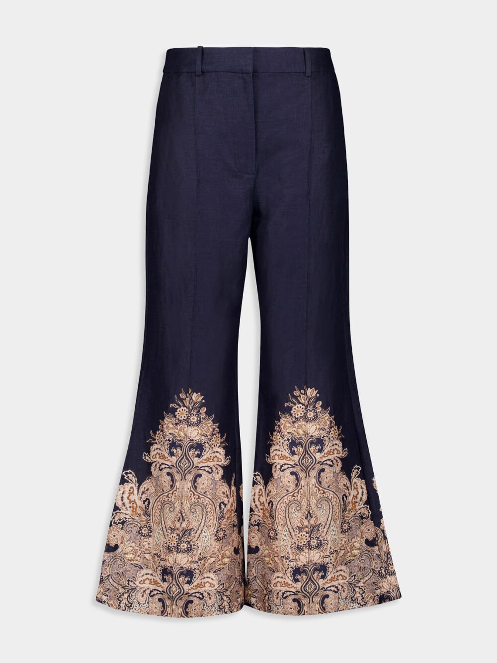Navy Paisley Flare Pants - Image 2