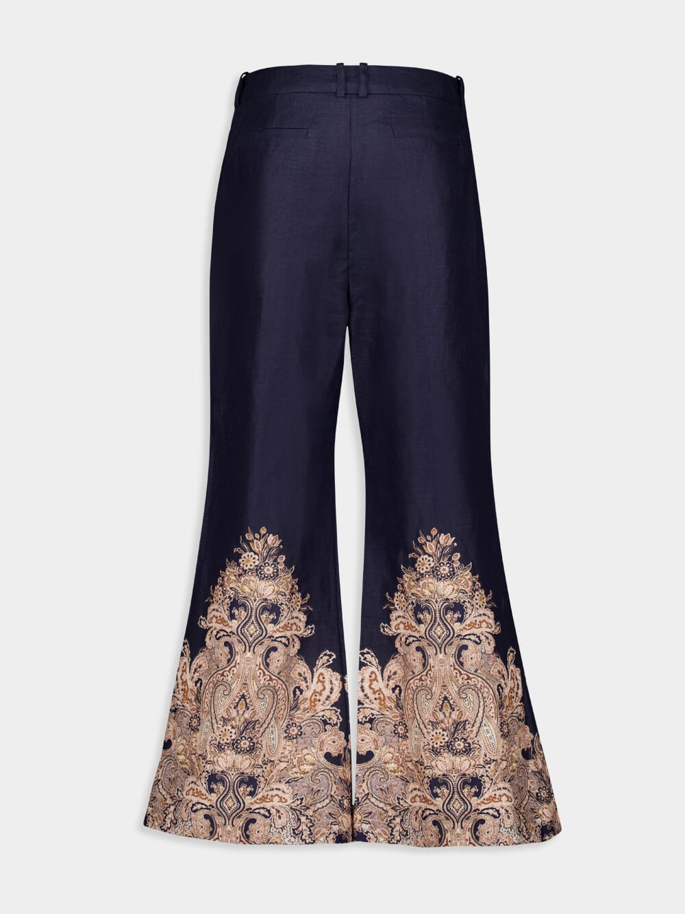 Navy Paisley Flare Pants - Image 3