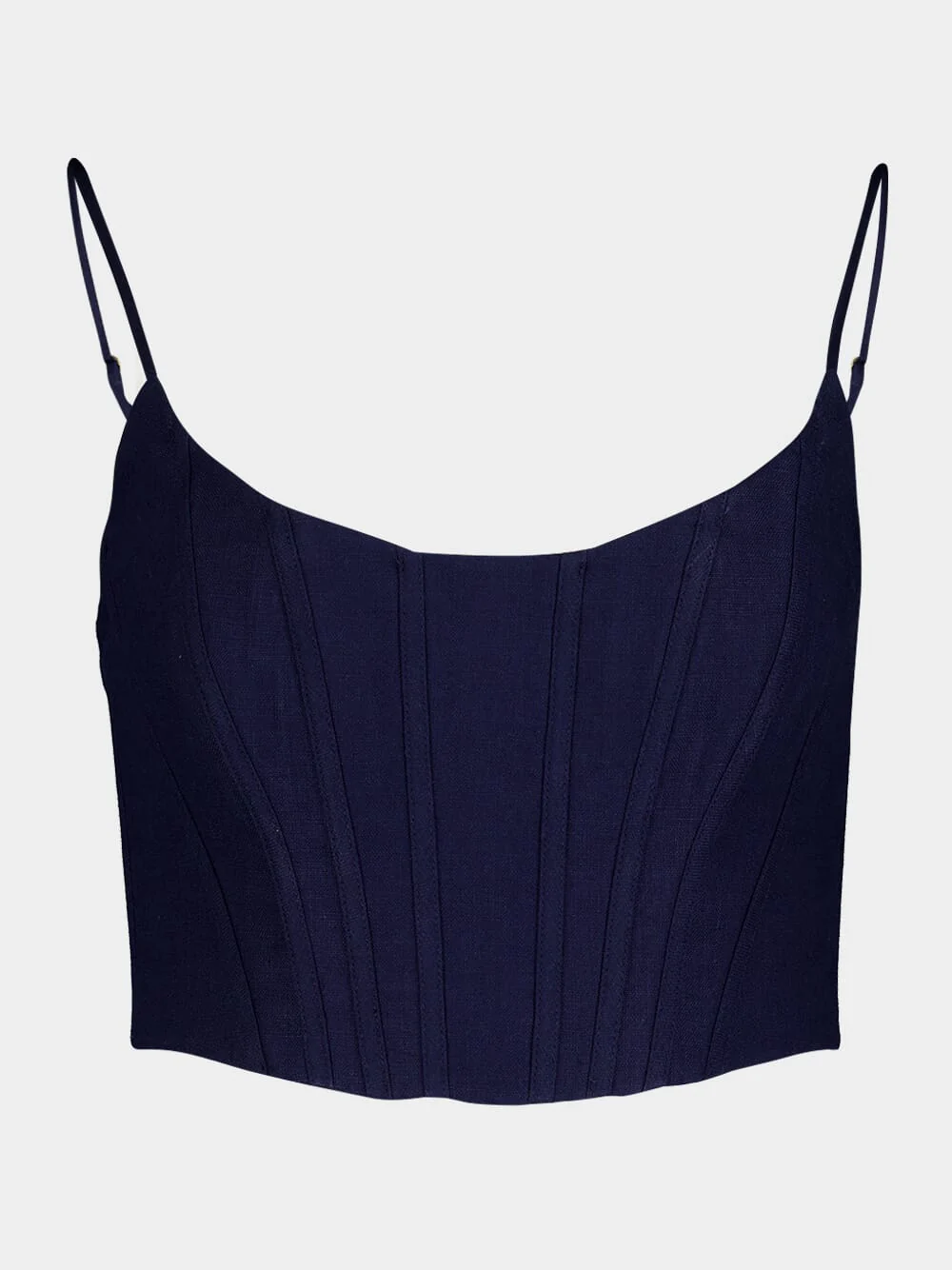 Navy Pleated Crop Top