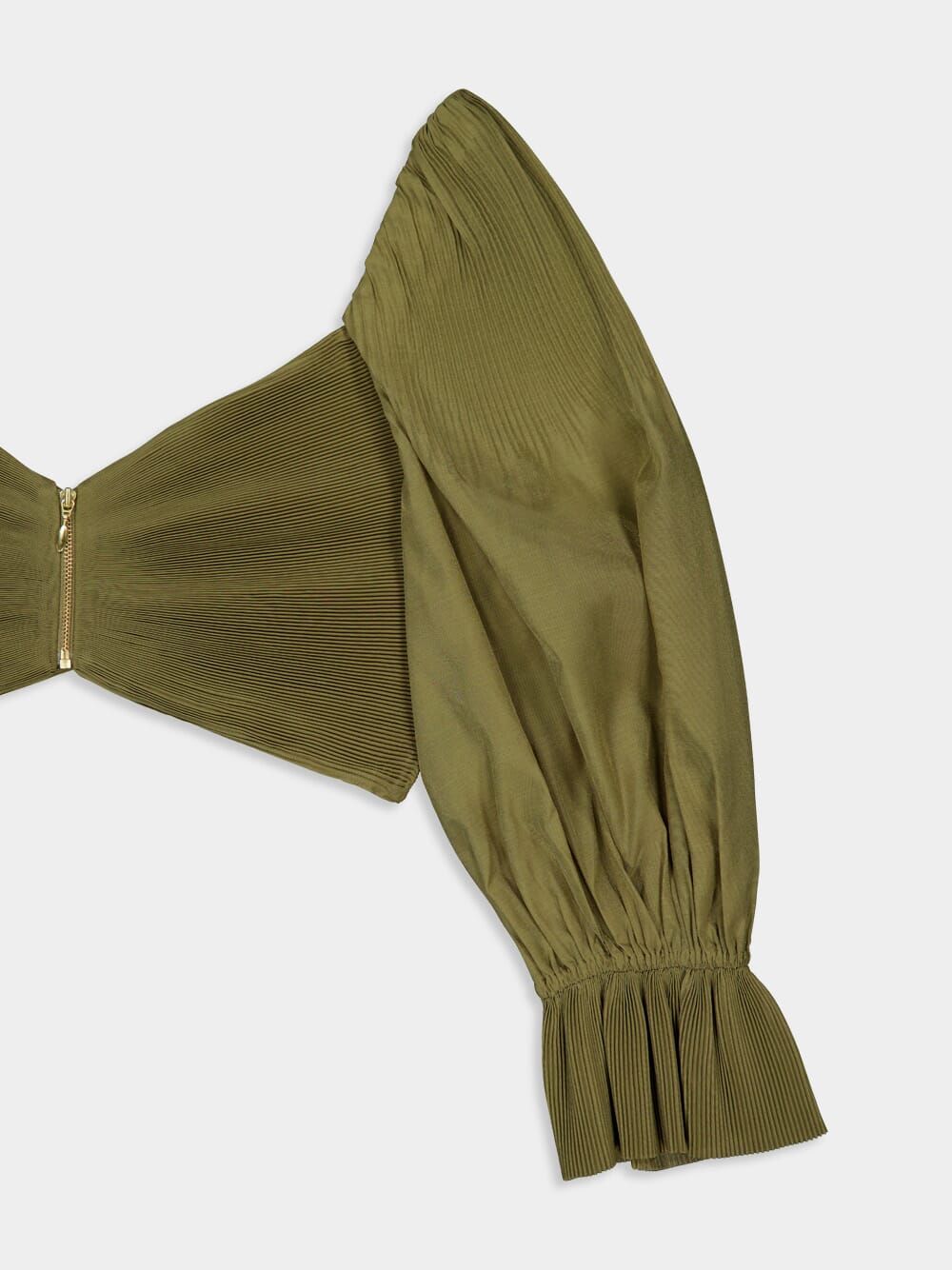 Olive Pleated Crop Bodice - Image 6