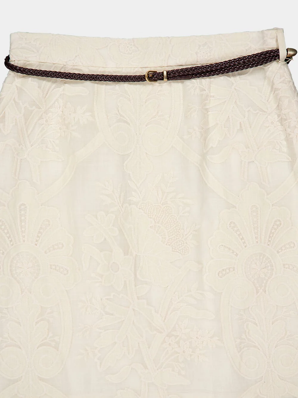 Ottie Embroidered Linen Skirt - Image 5