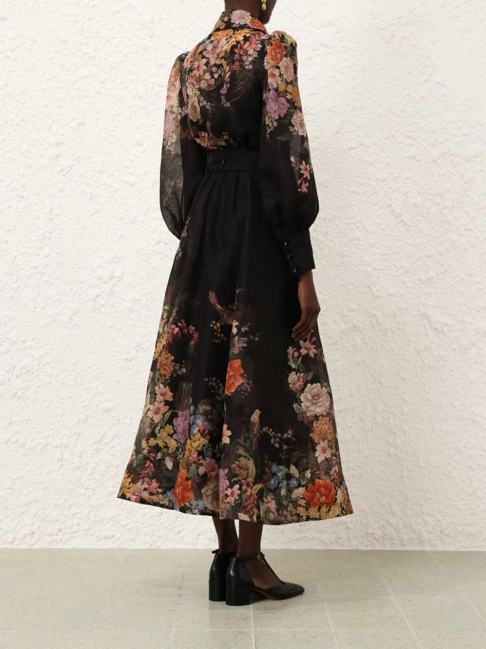 Pavilion Gathered Black Midi Skirt - Image 4