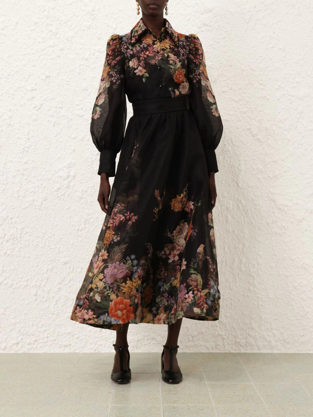 Pavilion Tie Neck Black Blouse - Image 2