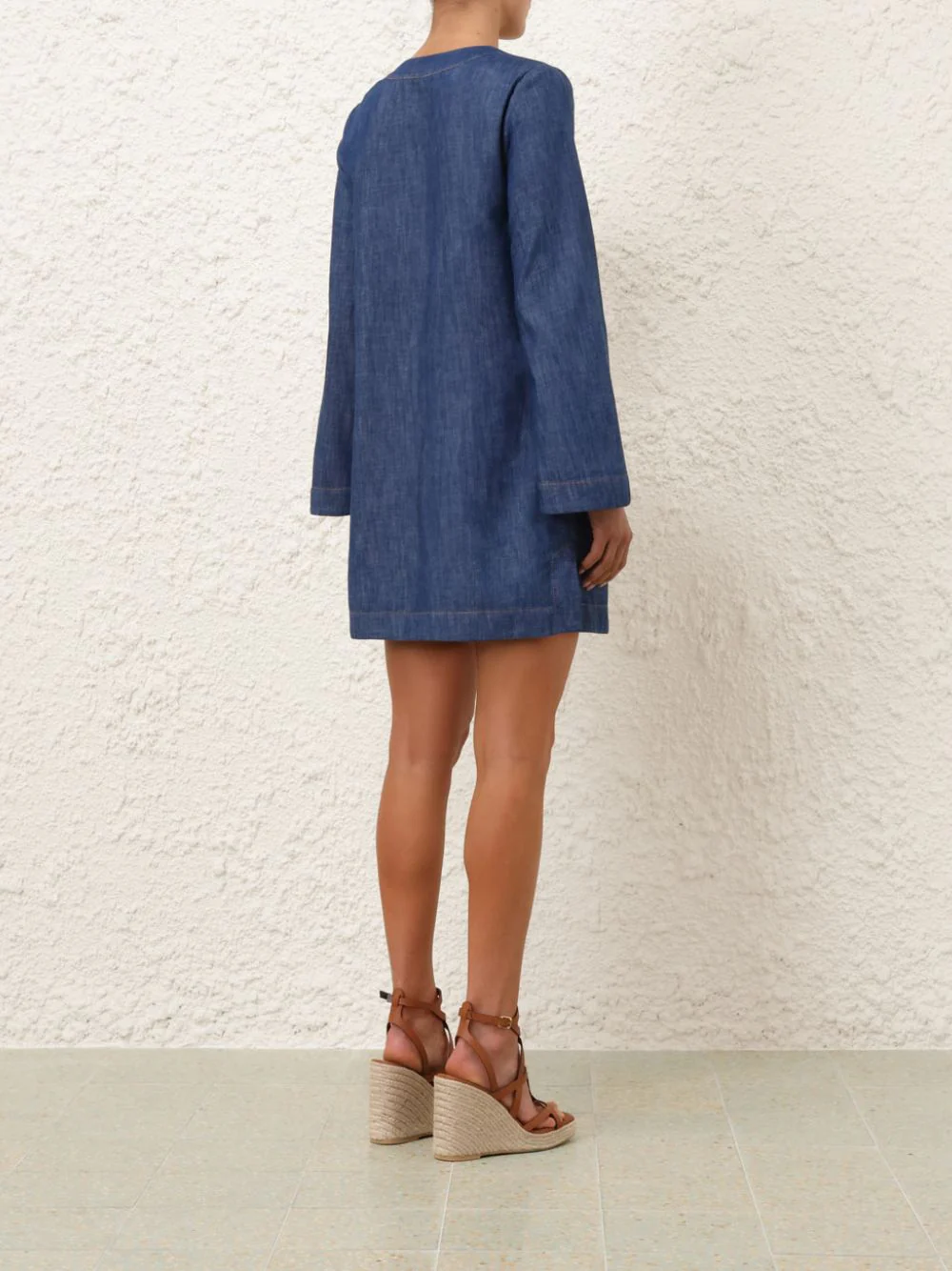 Railway Blue Wylie Denim Tunic Dress - Image 4