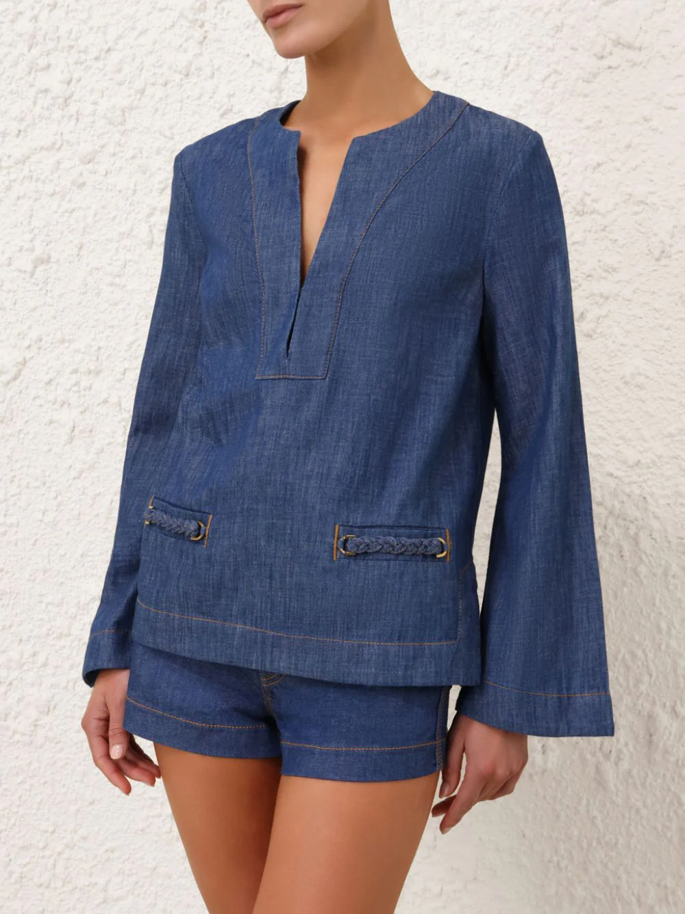Railway Blue Wylie Denim Tunic Top - Image 2
