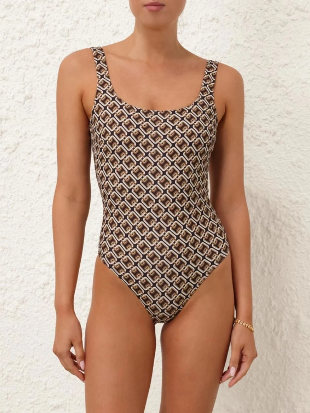 Scoop Neck One-Piece Swimsuit - Image 2