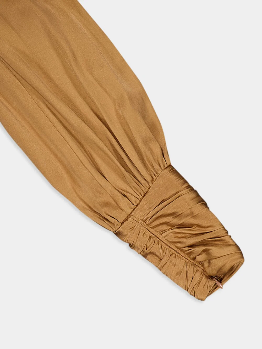Wrap-Style Brown Silk Blouse - Image 3