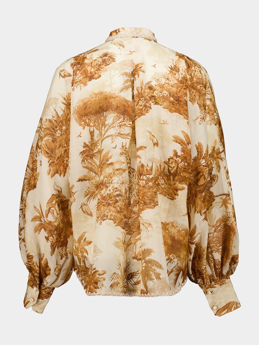 Coffee Safari Indra Tie Neck Blouse - Image 2