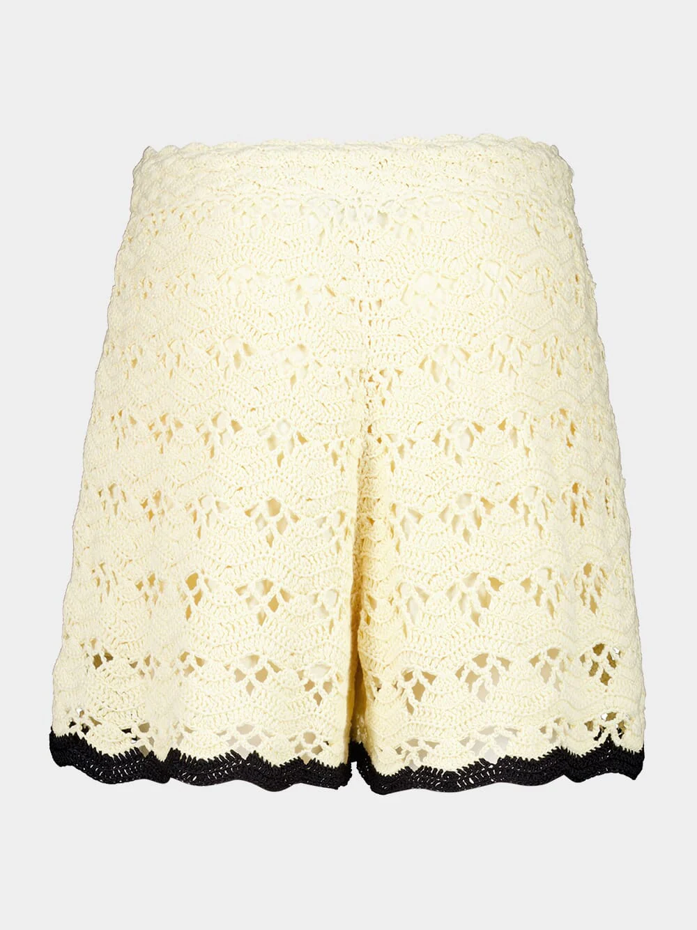 Cream and Black Aster Crochet Shorts - Image 3