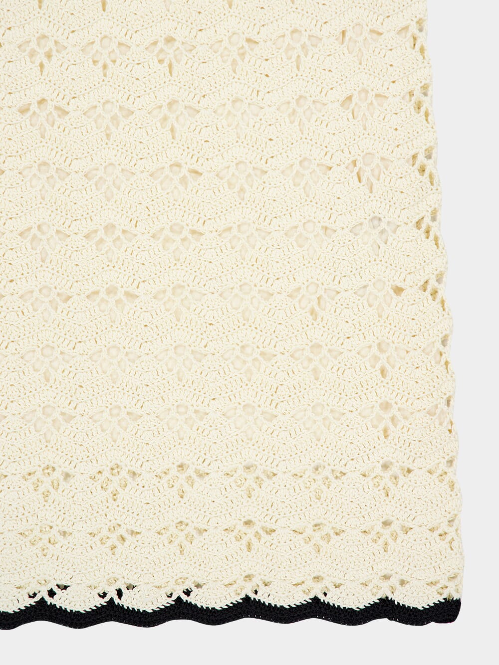 Cream and Black Rhiannon Crochet Midi Skirt - Image 6