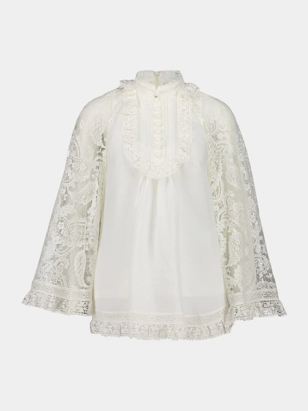 Cream Ascension Lace Yoke Ramie Tunic
