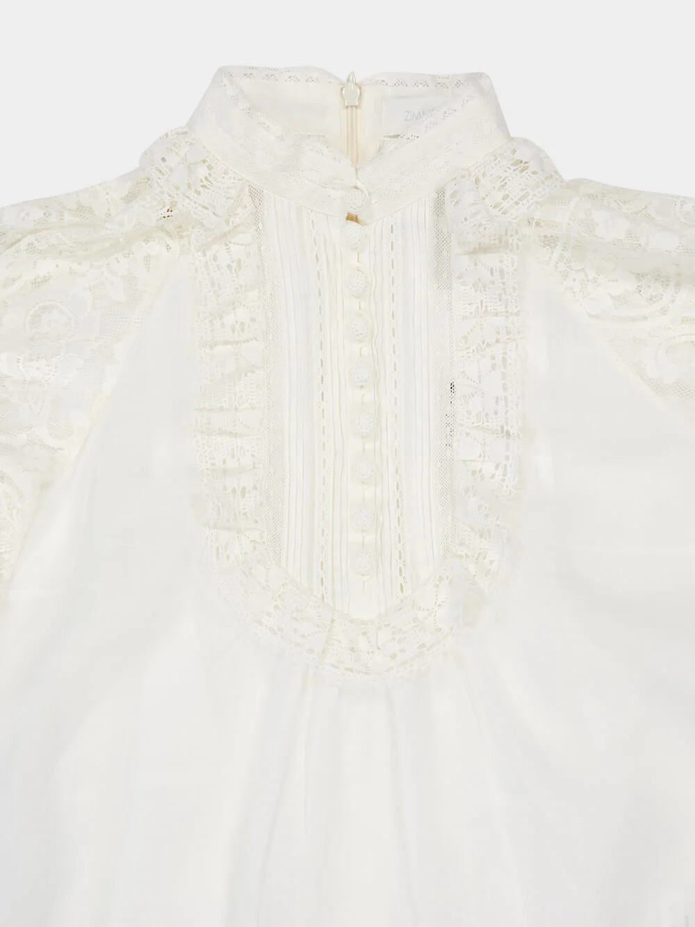 Cream Ascension Lace Yoke Ramie Tunic - Image 3