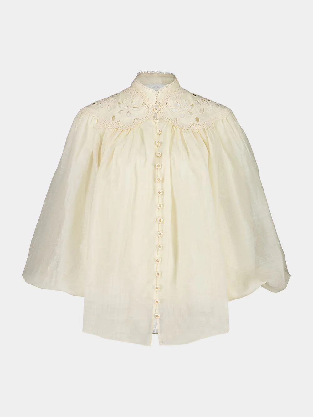 Cream Coco Embroidered Ramie Blouse - Image 2