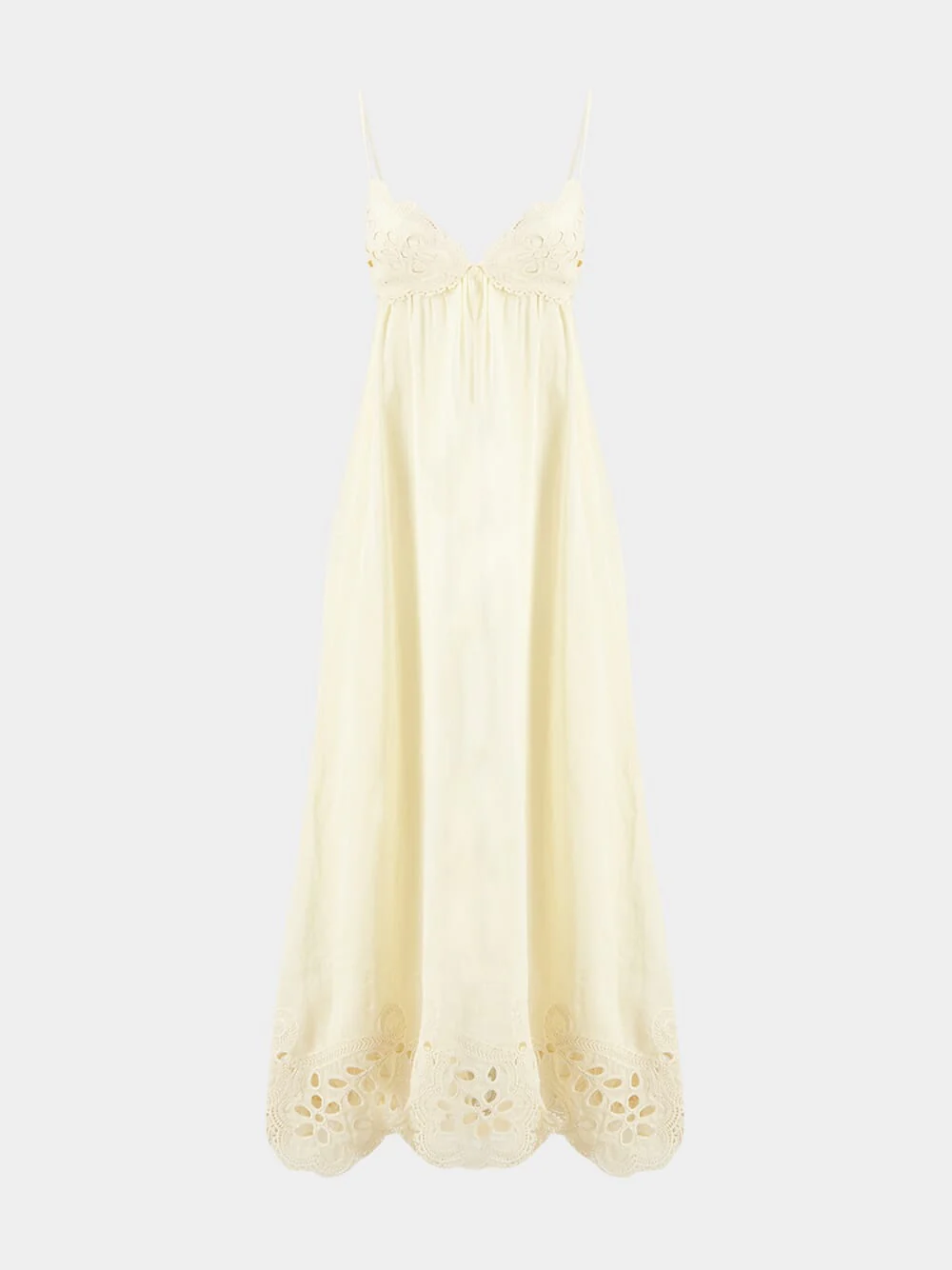 Cream Coco Embroidered Ramie Maxi Dress