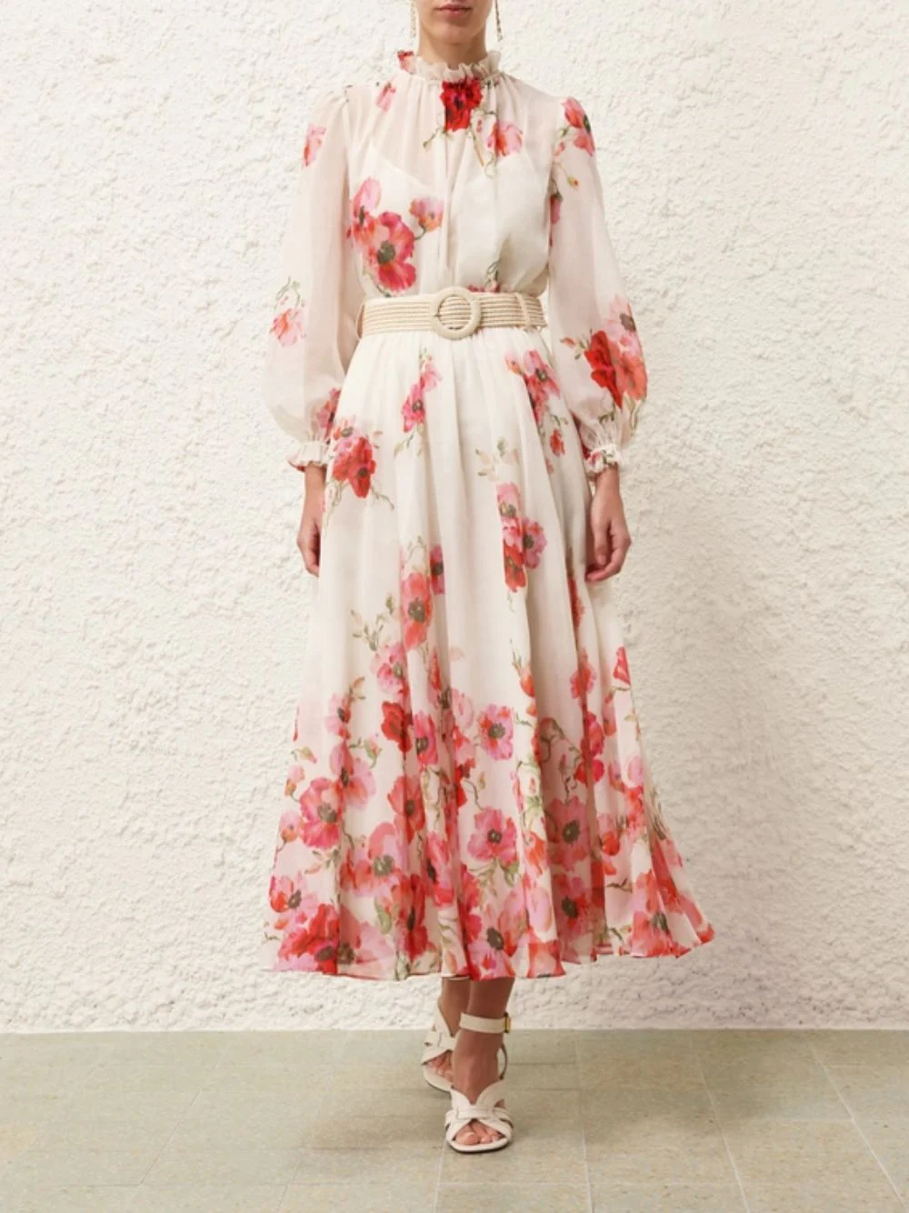 Cream Floral Maxi Skirt - Image 2