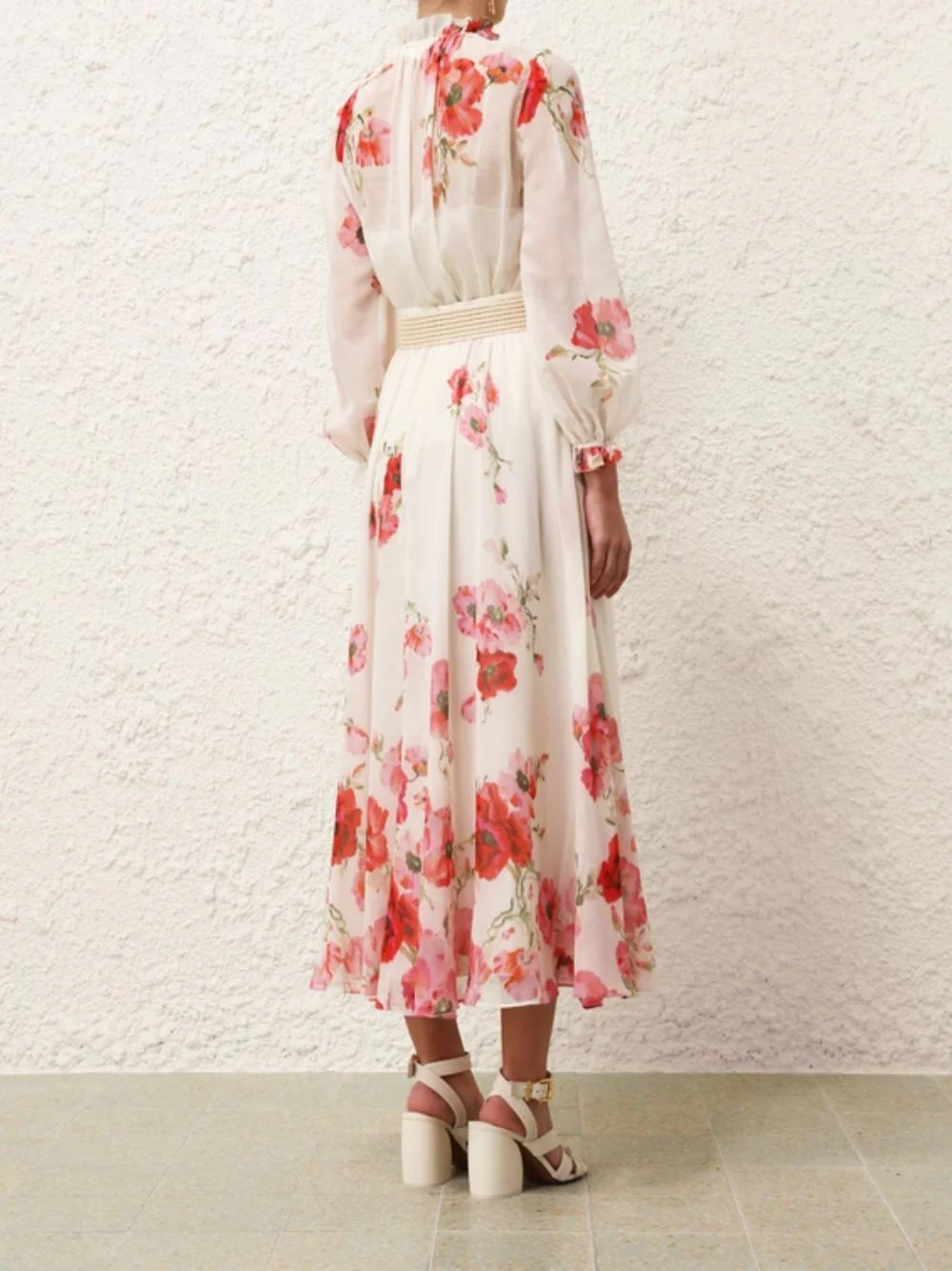 Cream Floral Maxi Skirt - Image 4