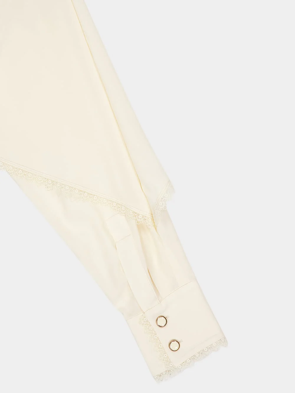Cream Fringed Cape Blouse - Image 4