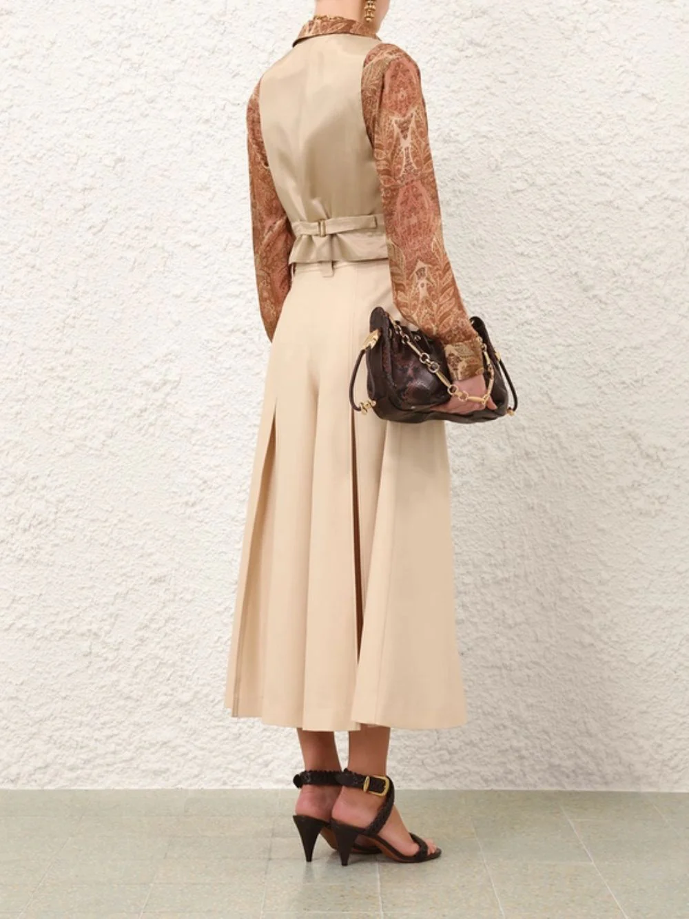 Cream Hypnotic Wool Culottes - Image 4