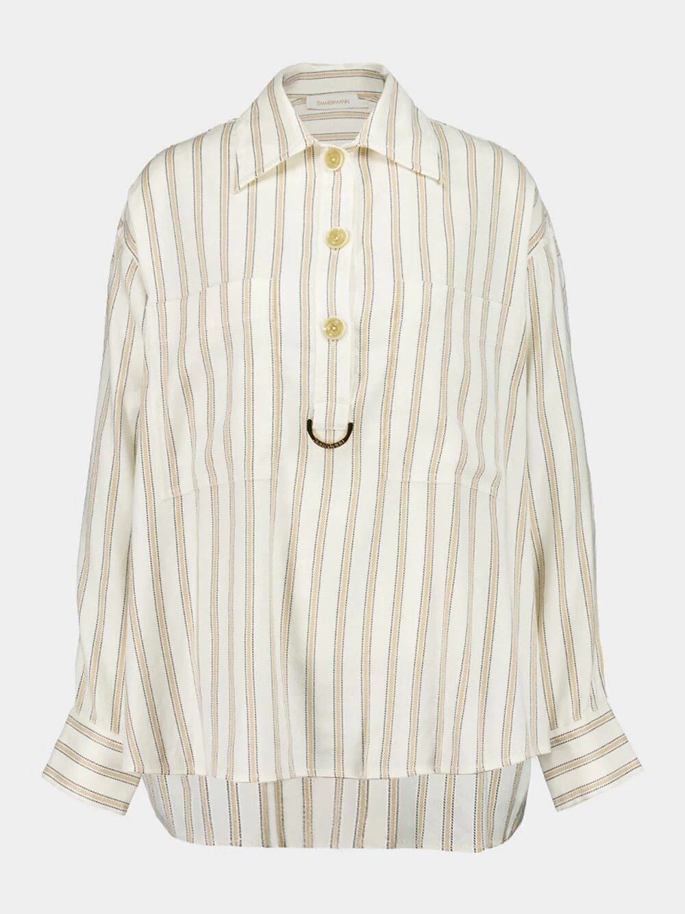 Cream Illuminate Gold Striped Shirt