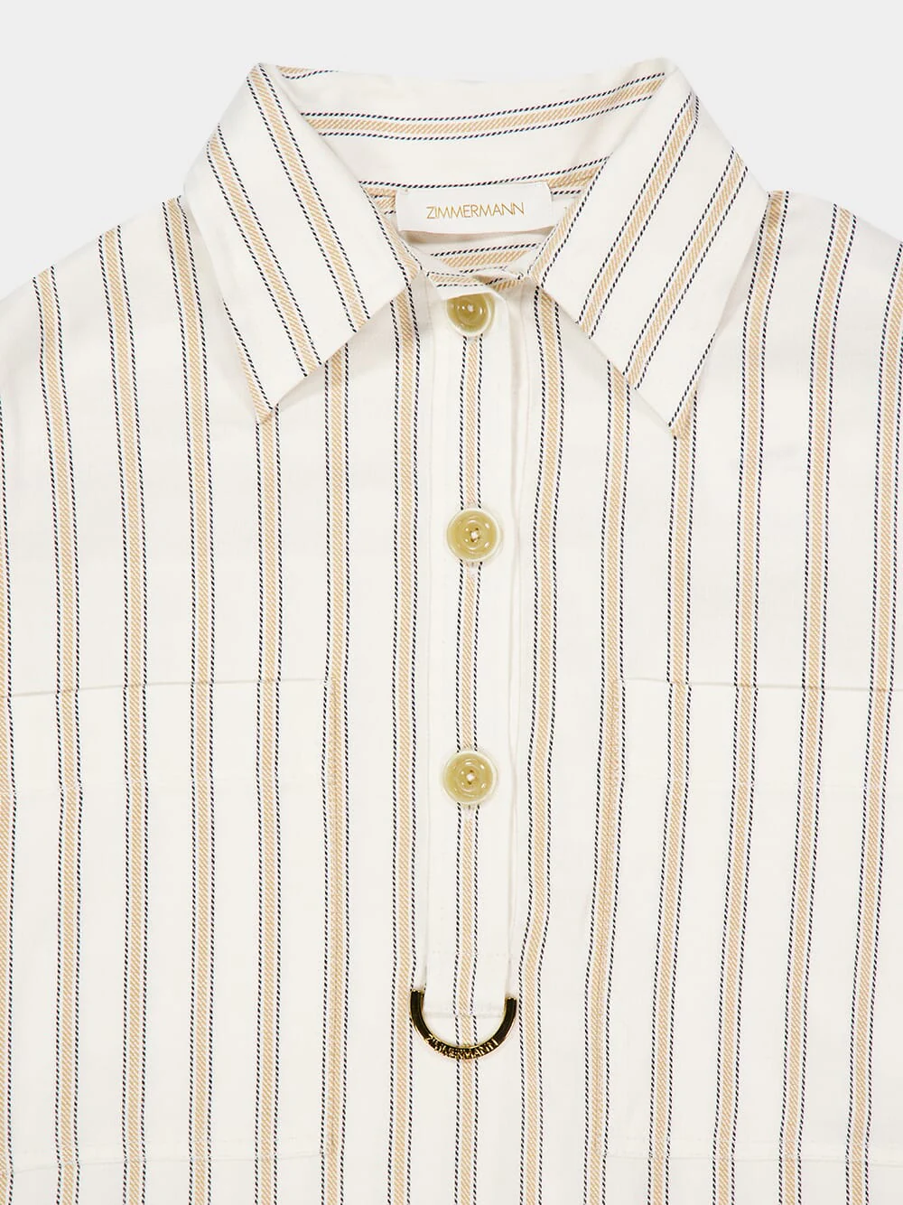 Cream Illuminate Gold Striped Shirt - Image 4
