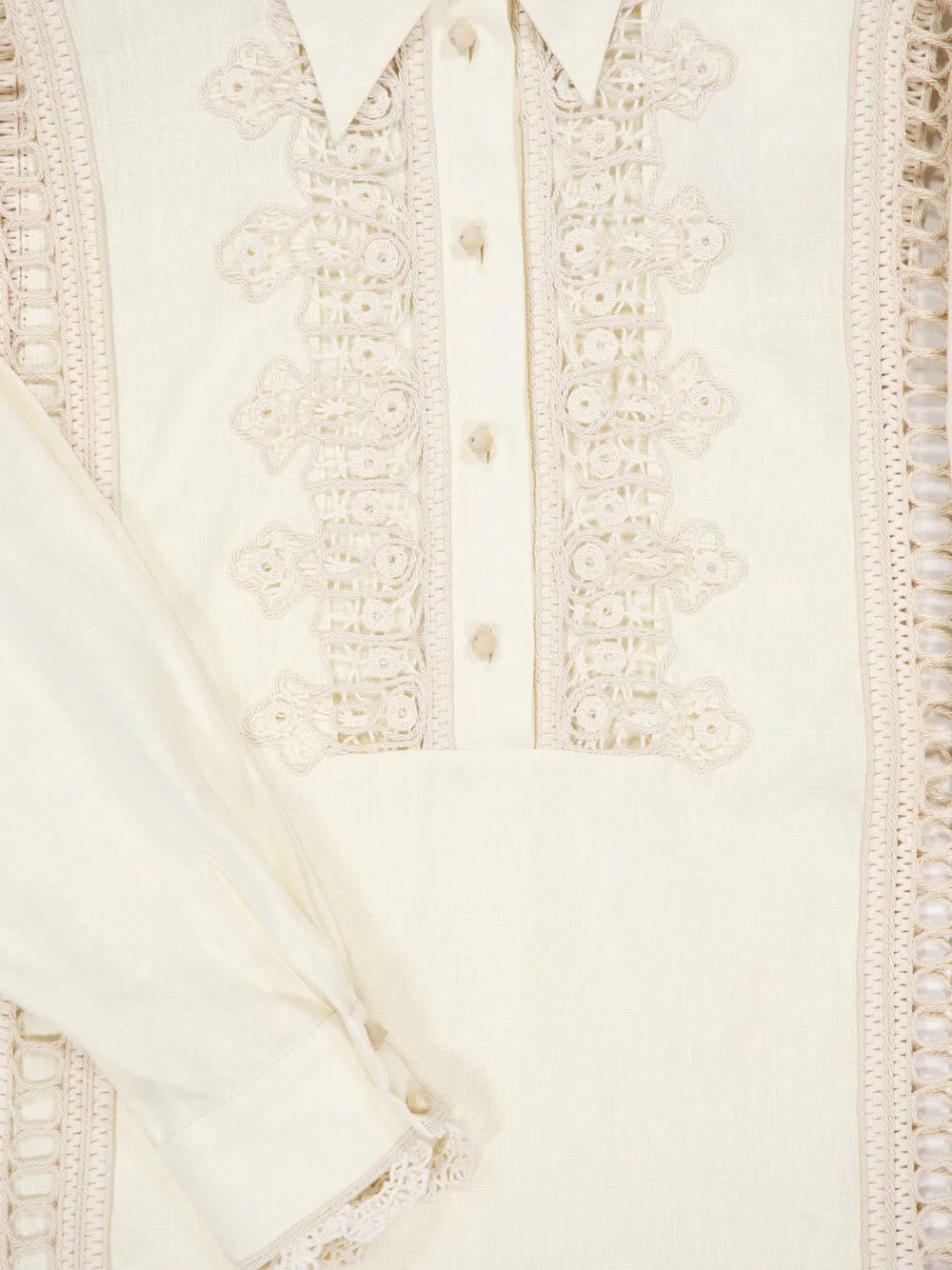 Cream Illuminate Trimmed Shirt - Image 11