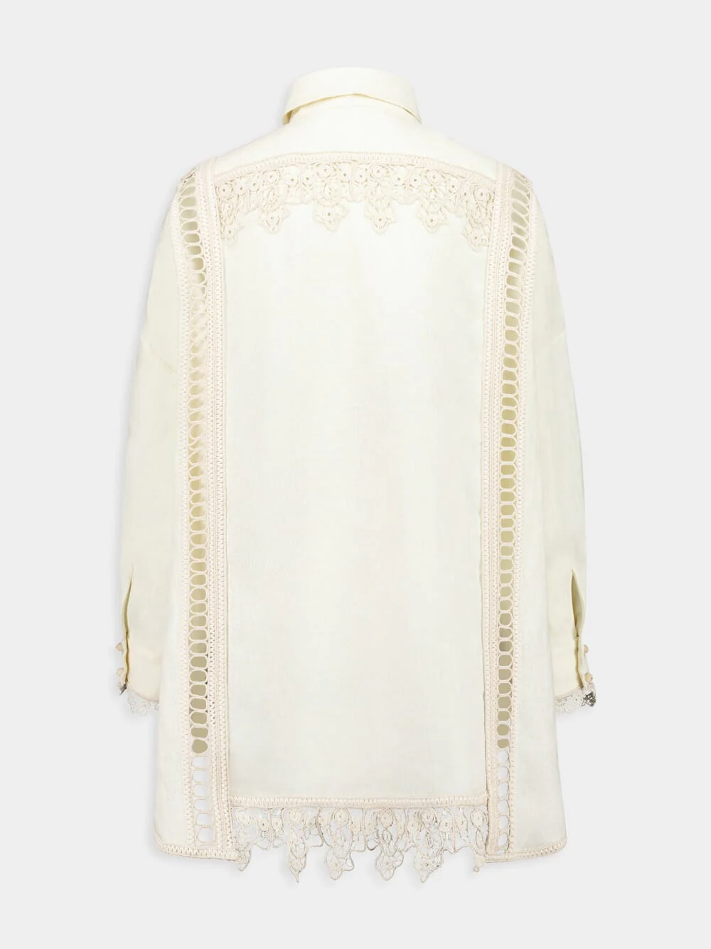 Cream Illuminate Trimmed Shirt - Image 3