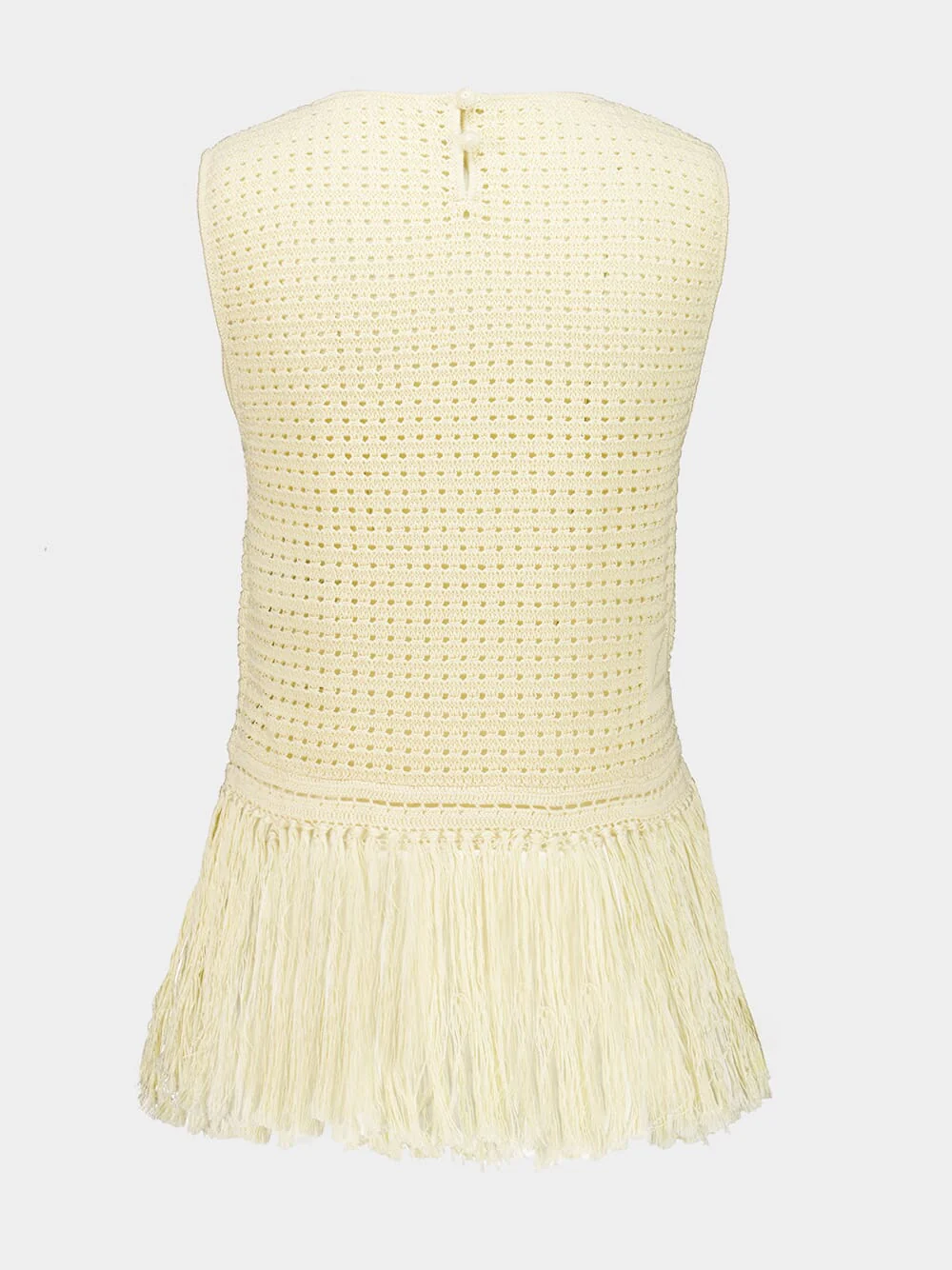 Cream Indra Crochet Fringe Tank - Image 3