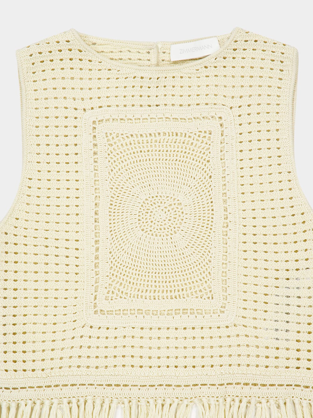 Cream Indra Crochet Fringe Tank - Image 5