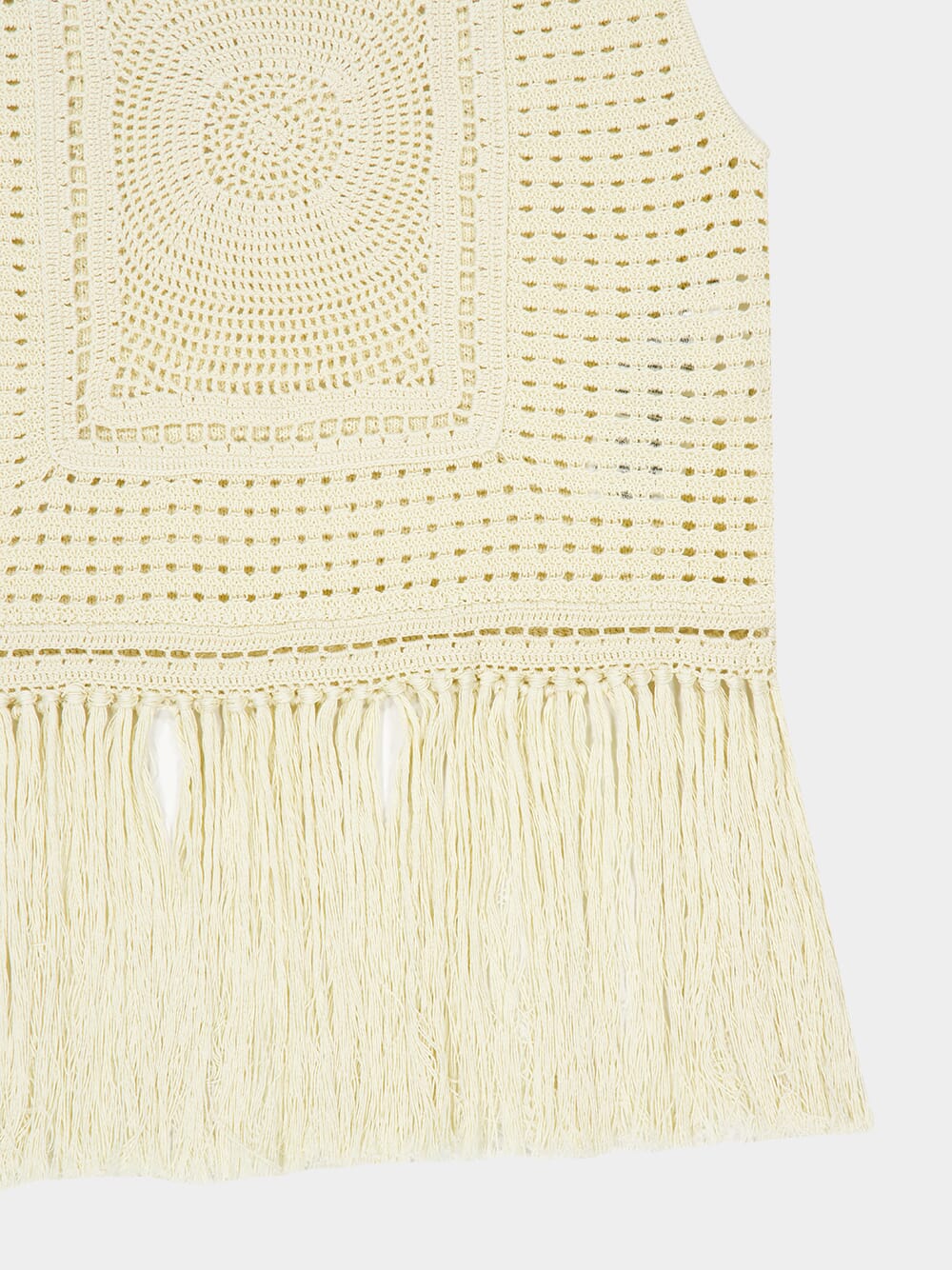 Cream Indra Crochet Fringe Tank - Image 6