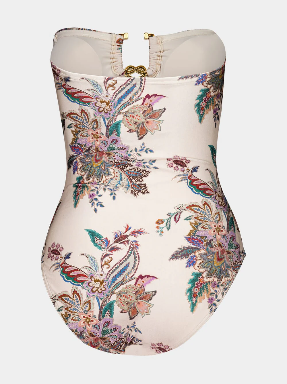 Cream Multi Paisley Rhiannon Knot Trim One-Piece Swimsuit - Image 3