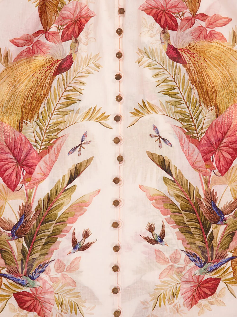 Cream Palm Floral Ascension Billow Blouse - Image 3