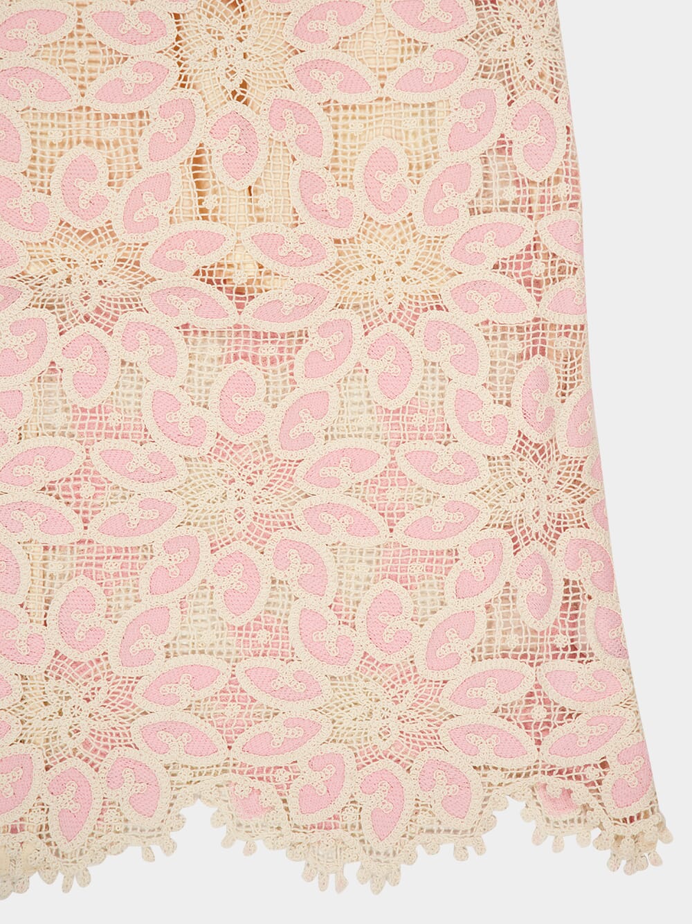 Cream Pink Ottie Lace Midi Dress - Image 8