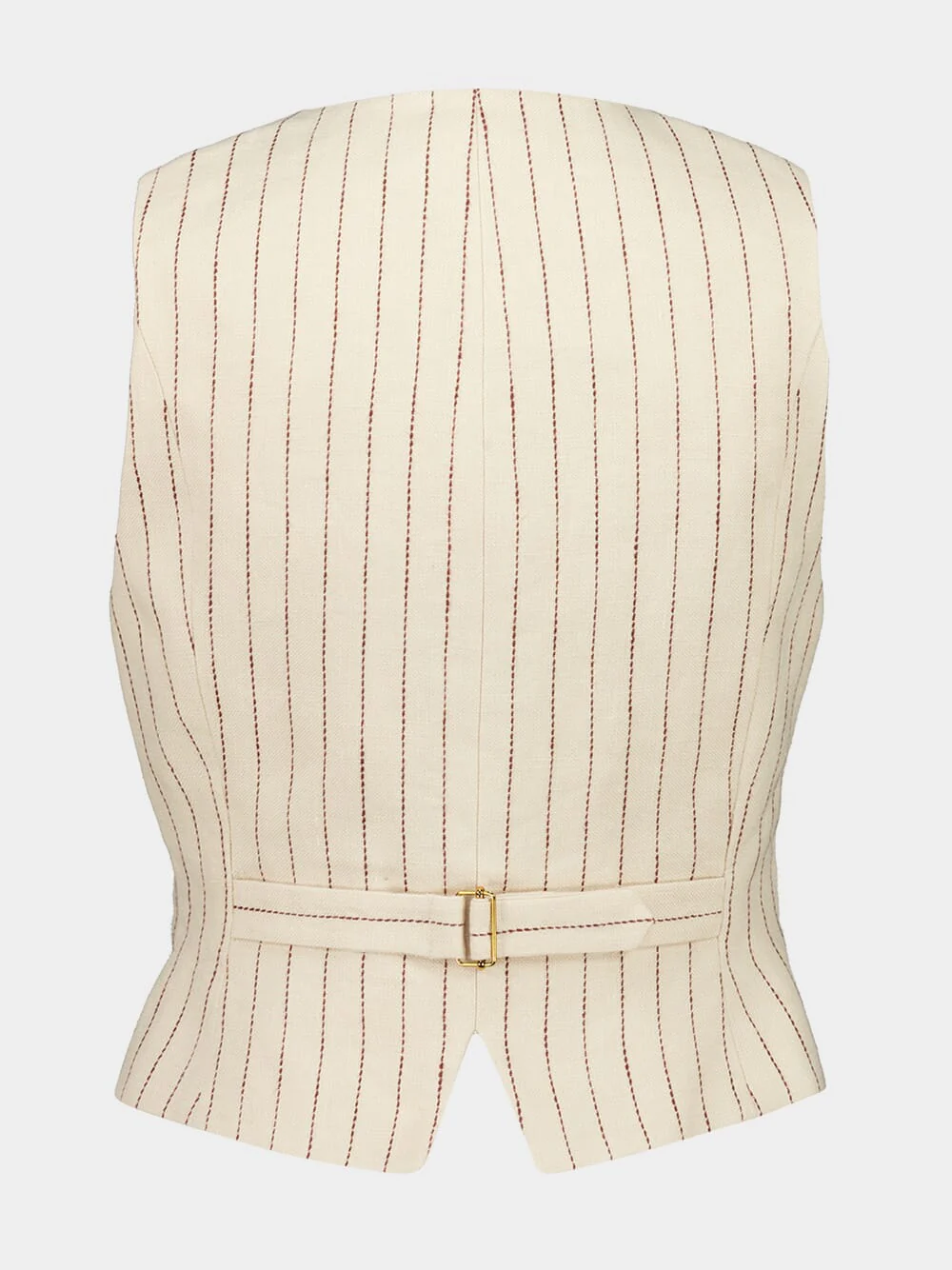 Cream Rebellion Pinstripe Linen Vest - Image 2