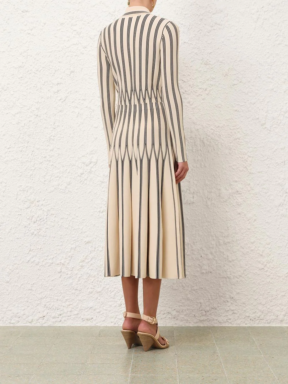 Cream Rebellion Striped Midi Skirt - Image 4