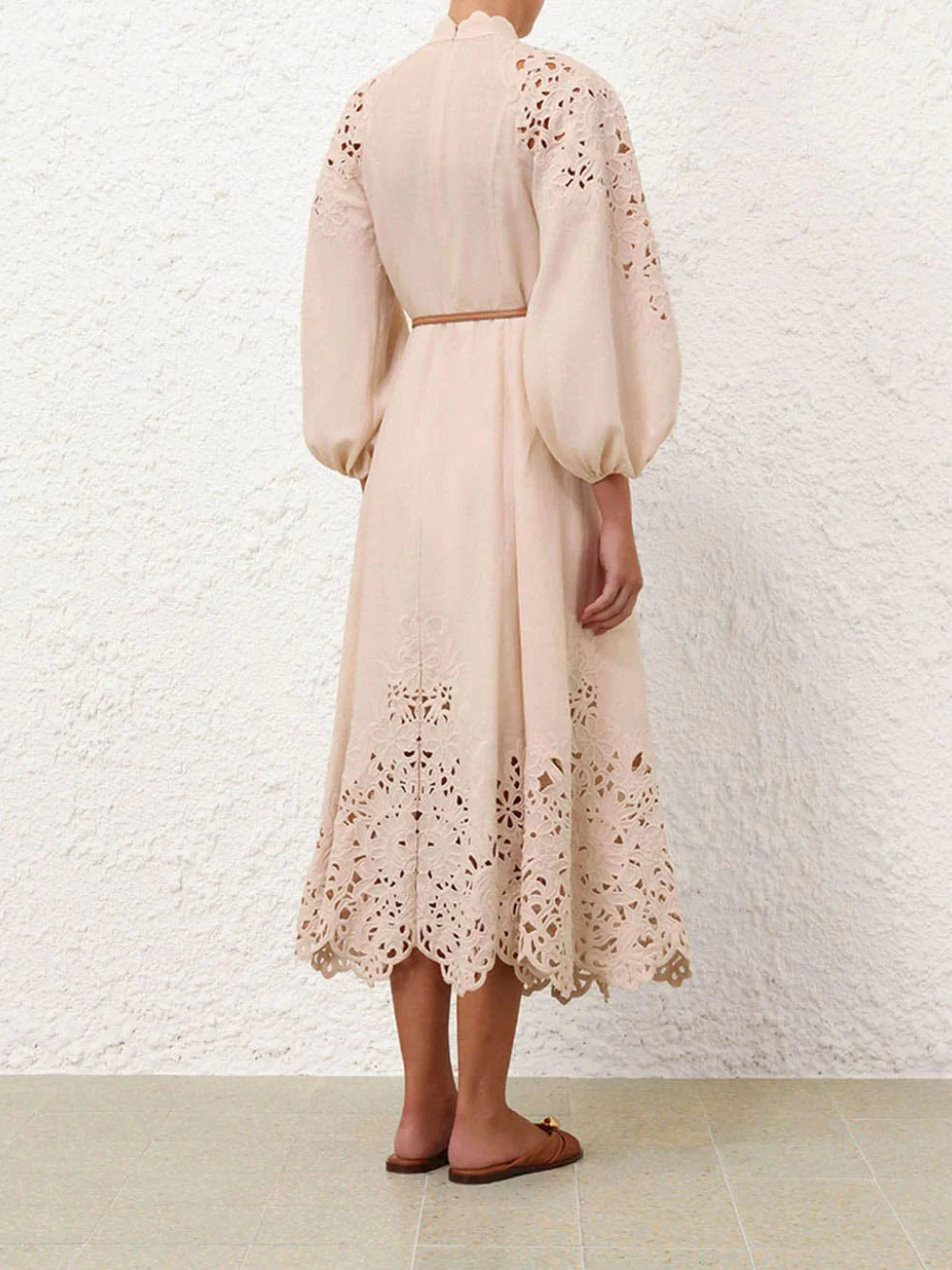 Cream Wylie Embroidered Billow Dress - Image 4