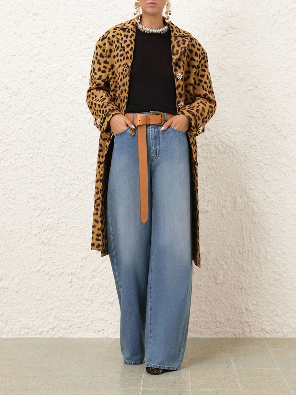Crush Jacquard Barrel Leopard Coat - Image 2