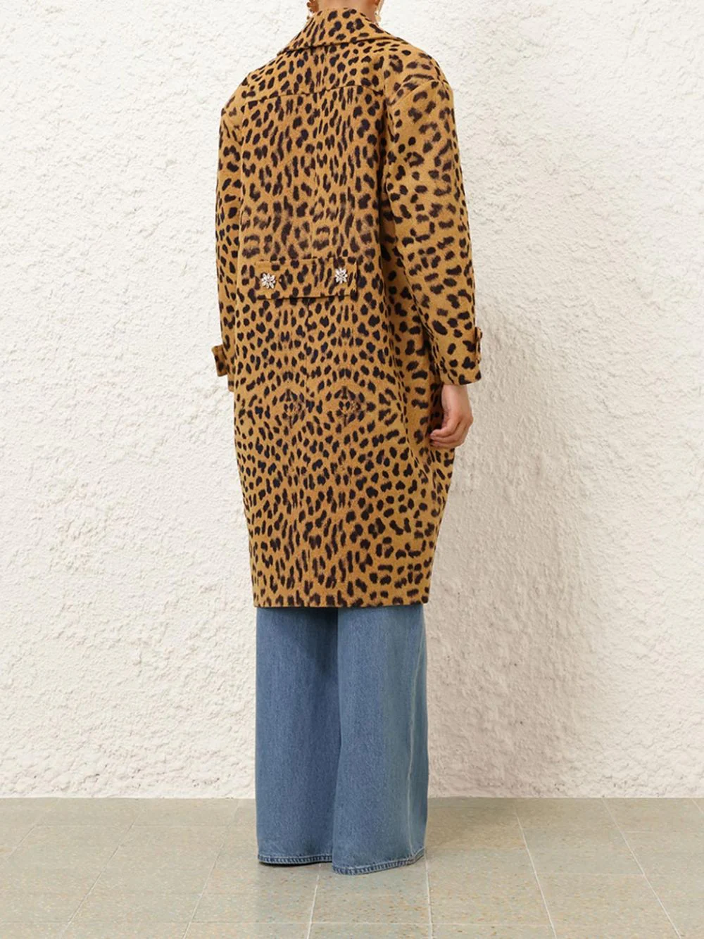 Crush Jacquard Barrel Leopard Coat - Image 4