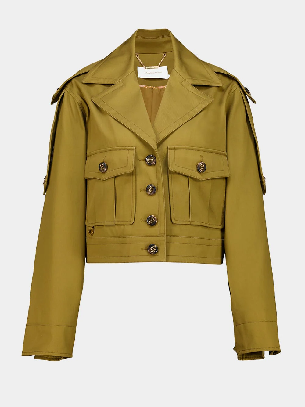 Dark Khaki Luna Drill Cargo Jacket