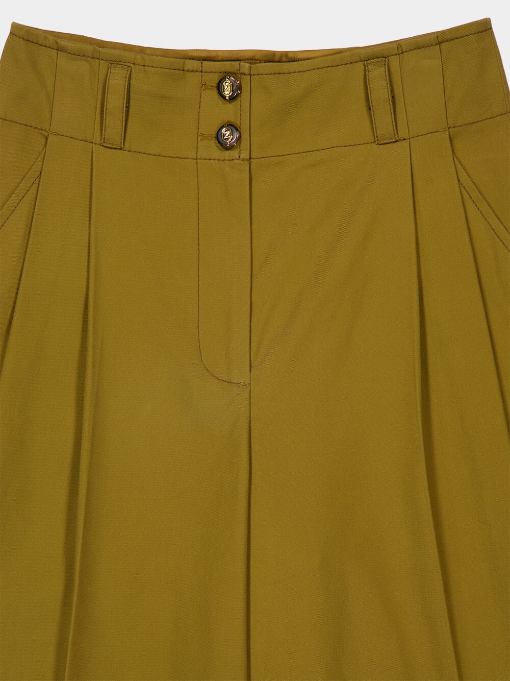 Dark Khaki Luna Tailored Wide-Leg Trousers - Image 5