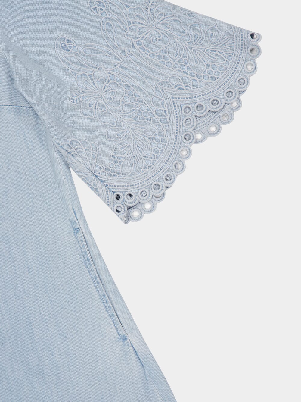 Daylight Ice Storm Denim Midi Dress - Image 6