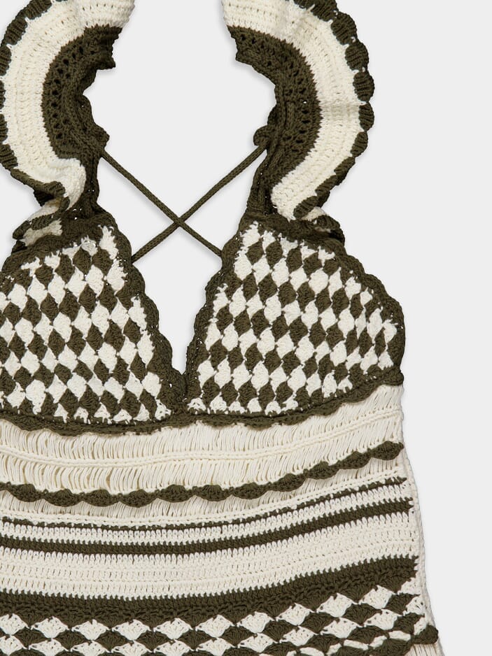 Devi Frill Crochet Dress - Image 3