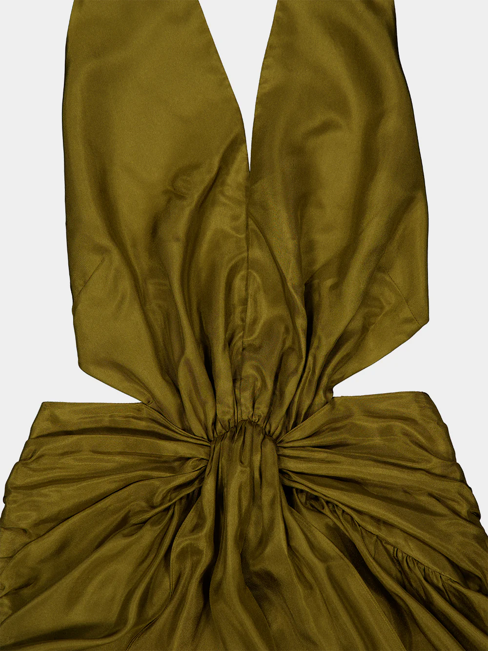 Indra Plunge Silk Halter Maxi Dress - Image 3