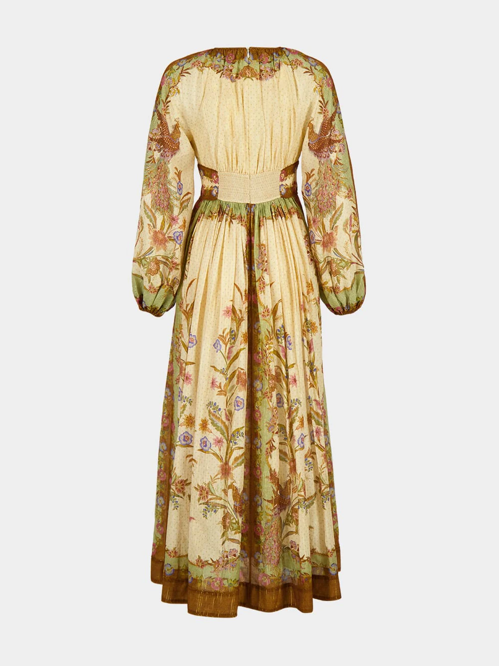 Cream Khaki Indra Cotton Silk Maxi Dress - Image 2