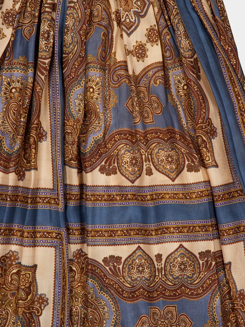 Dark Blue Paisley Mahon Silk Maxi Dress - Image 4